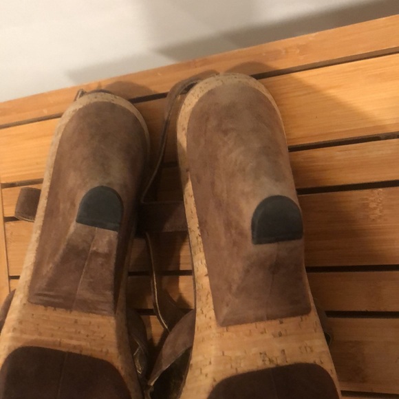 Prada Reverse wedge heel suede sandals SZ 9.5 - Picture 4 of 9